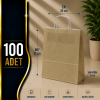 25x31+12 Kağıt Çanta Gold Renk 100 Adet