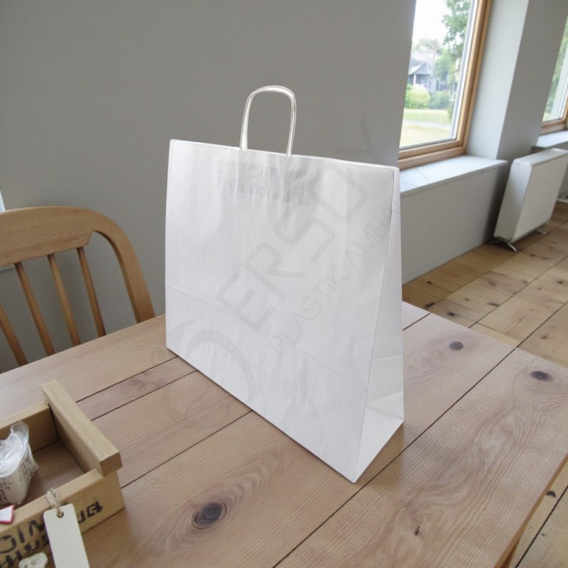 50*44+15 Kağıt Çanta Beyaz Renk