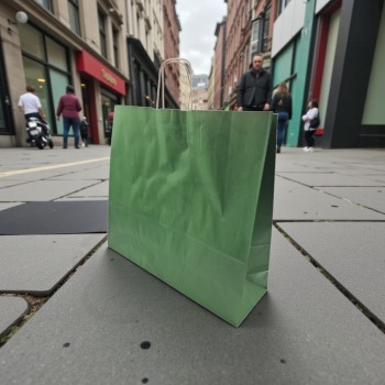 50*44+15 Kağıt Çanta Koyu Yeşil Renk