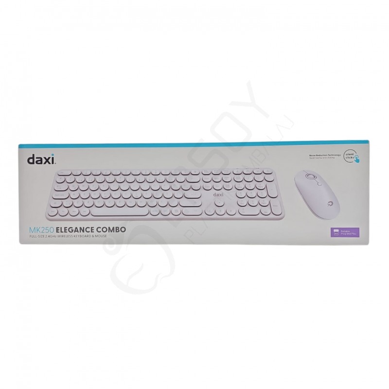 Daxi MK250 Elegance Combo Full-Sıze 2.4GHz Wıreless Keyboard & Mouse Beyaz