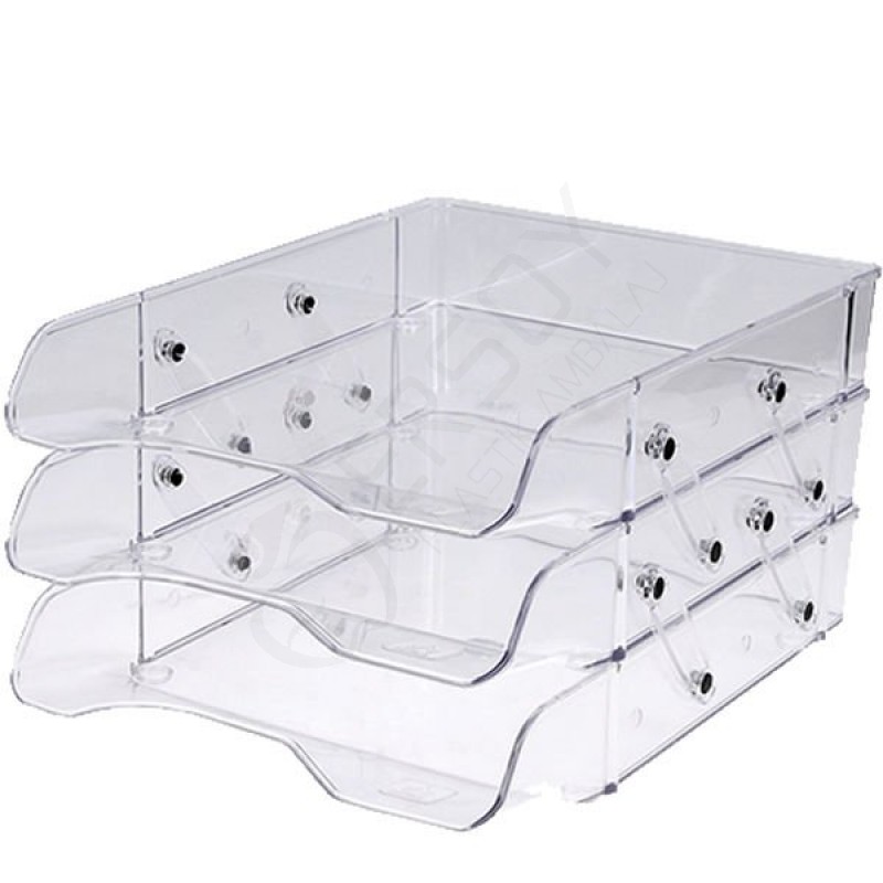 3'lü Şeffaf Evrak Rafı