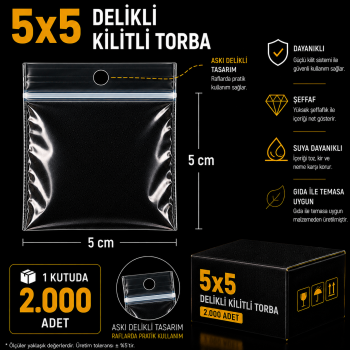 5x5 Delikli Kilitli Torba (2.000 Adet)