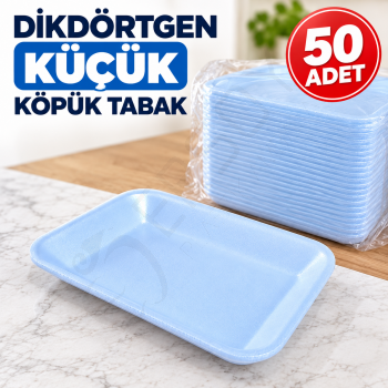 Dikdörtgen Küçük Köpük Tabak 50 Adet