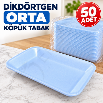 Dikdörtgen Orta Köpük Tabak 50 Adet