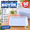 Dikdörtgen Büyük Köpük Tabak 50 Adet