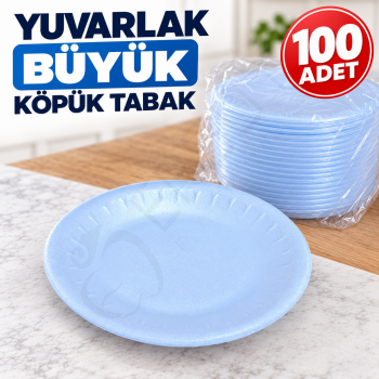 Yuvarlak Büyük Köpük Tabak 100 Adet