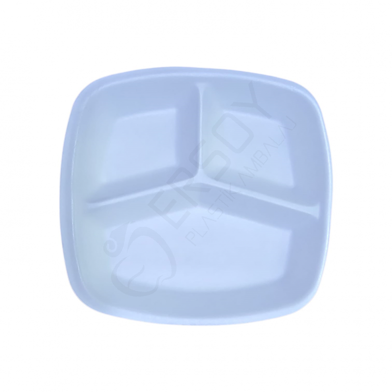 3 Gözlü Köpük Tabak 50 Adet