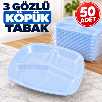 3 Gözlü Köpük Tabak 50 Adet
