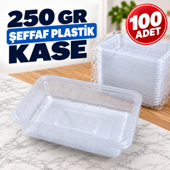 250 gr Şeffaf Plastik Kase 100 Adet