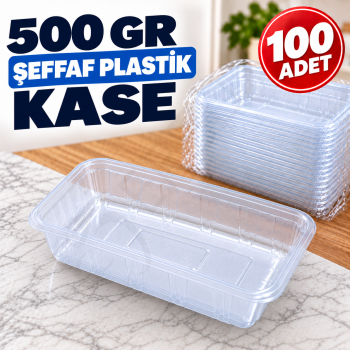 500 gr Şeffaf Plastik Kase 100 Adet