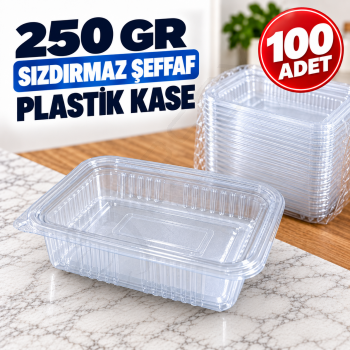 250 gr Sızdırmaz Şeffaf Plastik Kase 100 Adet