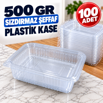 500 gr Sızdırmaz Şeffaf Plastik Kase 100 Adet