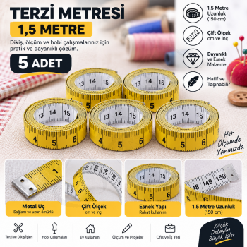 Terzi Metresi 1.5 Metre 5 Adet