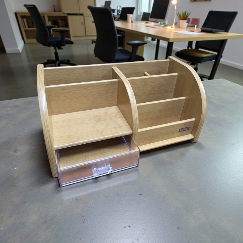 DAXİ Marka Tek Çekmeceli Ahşap Masaüstü Kalemlik (267x142x136 mm)