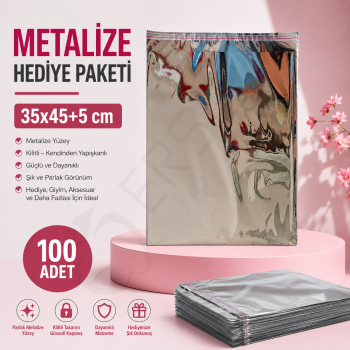 35x45+5 Ebat Metalize Hediye Paketi (100 Adet)