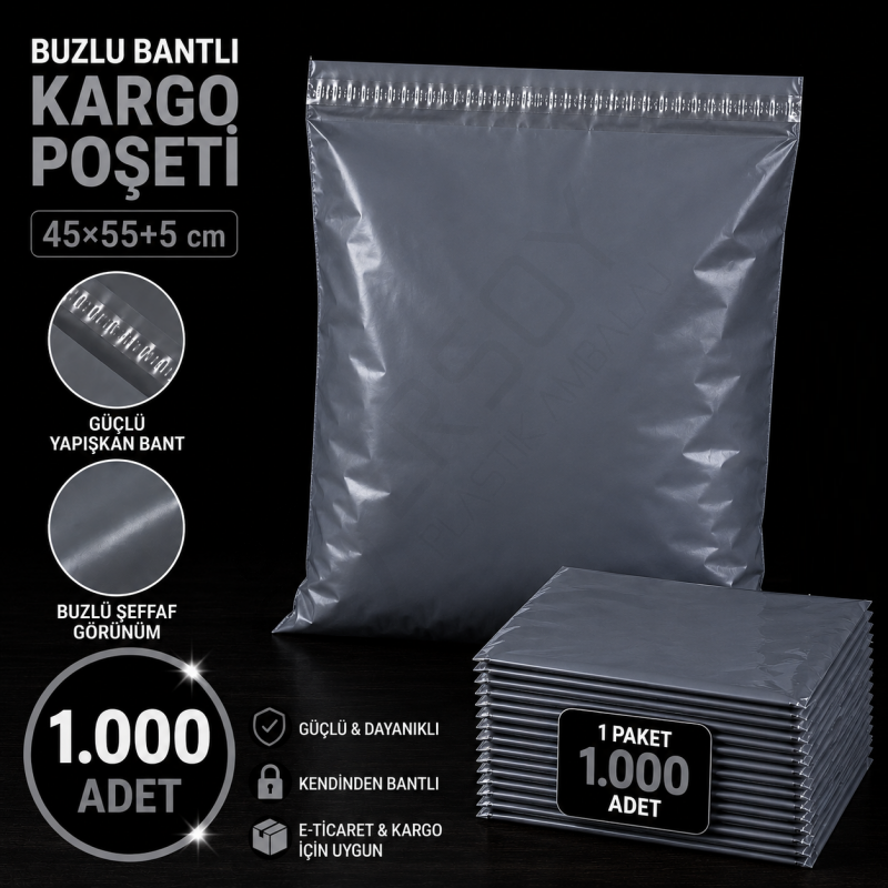 45x60 Kargo Poşeti Gri 1.000 Adet