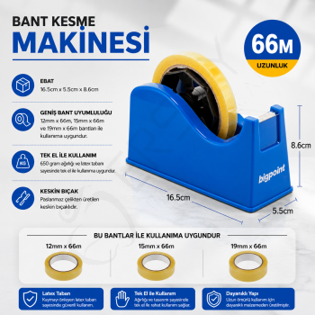 Bant Kesme Makinesi (66mt) Büyük Mavi