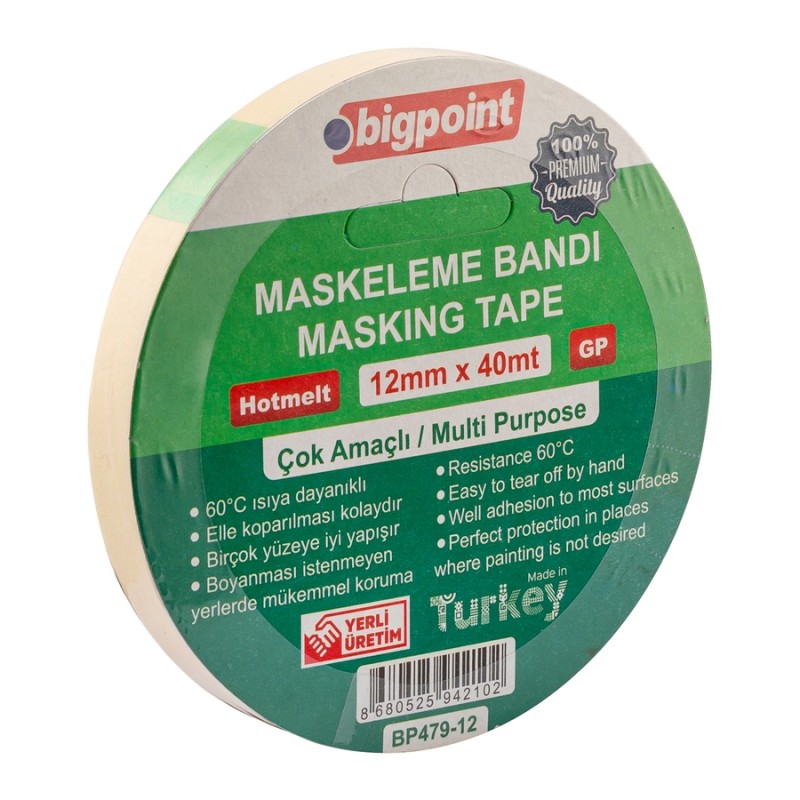 Maskeleme Bandı 12mm x 40m Maskeleme Bandı 12mm x 40m
