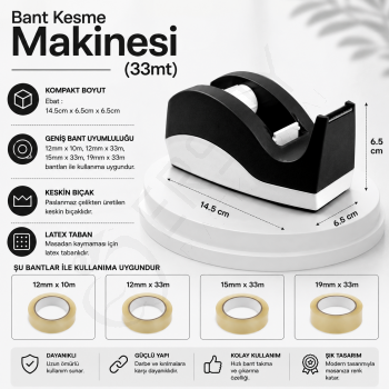 Bant Kesme Makinesi (33mt) Siyah/Beyaz