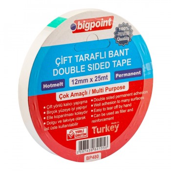 Çift Taraflı Bant 12 mm x 25 m