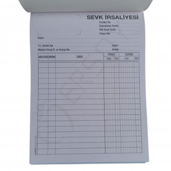 Otokopili 2 Nüsha Sevk İrsaliyesi