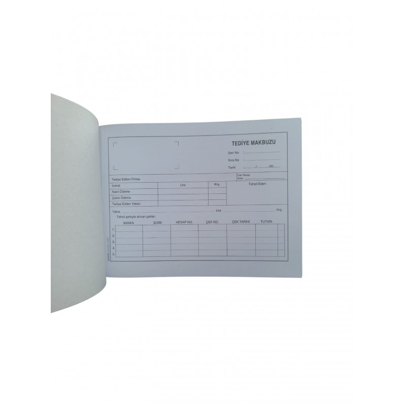 Otokopili 2 Nüsha Tediye Makbuzu