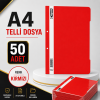 Telli Dosya Kırmızı 50 Adet