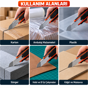 Maket Bıçağı Geniş Soft + 30 Adet Büyük Falçata Ucu