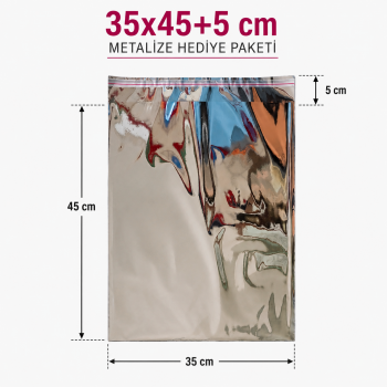 35x45+5 Ebat Metalize Hediye Paketi (100 Adet)