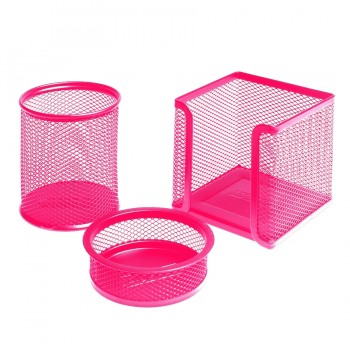 Metal Perfore 3'lü Set Pembe Metal Perfore 3'lü Set Pembe