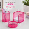 Metal Perfore 3'lü Set Pembe