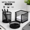 Metal Perfore 3'lü Set Siyah