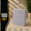 25x31+12 Kağıt Çanta Gümüş Renk 100 Adet