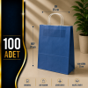 25x31+12 Kağıt Çanta Lacivert Renk 100 Adet