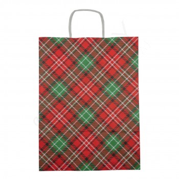 31*41+12 Kağıt Çanta Ekose Baskılı