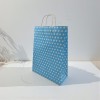 31*41+12 Kağıt Çanta Mavi Beyaz Puantiyeli