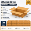 60x40x20 Kraft Kalite Çift Oluklu Koli 10 Adet