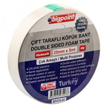 Çift Taraflı Köpük Bant 25mmx5m Çift Taraflı Köpük Bant 25mmx5m