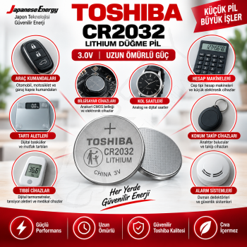 Toshiba CR 2032 Lithium Pil 5 Adet