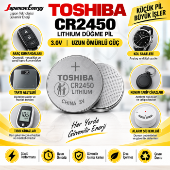 Toshiba CR 2450 Lithium Pil 5 Adet