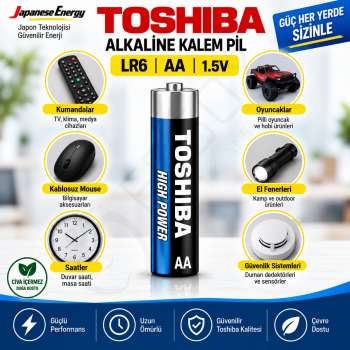 Toshiba LR6 Kartela Alkalin Kalem Pil 10 Adet