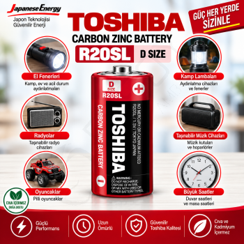 Toshiba R20SL Büyük Pil 2 Adet