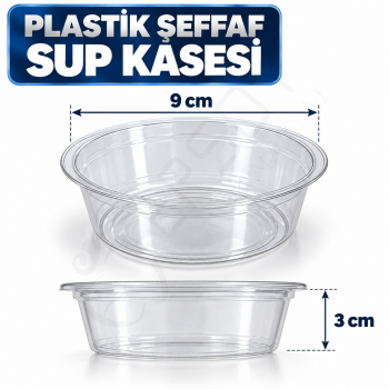 Plastik Şeffaf Sup Kasesi 100 Adet