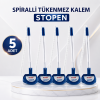 Spiralli Tükenmez Kalem Mavi Stopen