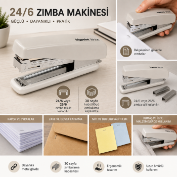 Zımba Makinesi 24/6 Bej