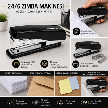 Zımba Makinesi 24/6 Siyah