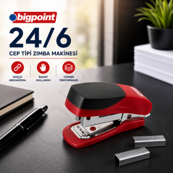 Zımba Makinesi 24/6 Cep Tipi Kırmızı