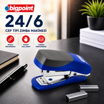 Zımba Makinesi 24/6 Cep Tipi Mavi