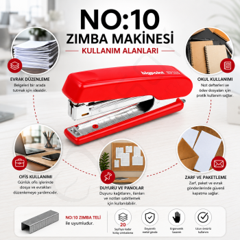 Zımba Makinesi No:10 Kırmızı