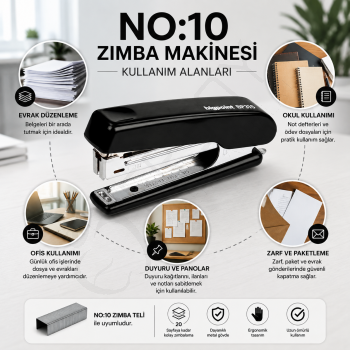 Zımba Makinesi No:10 Siyah
